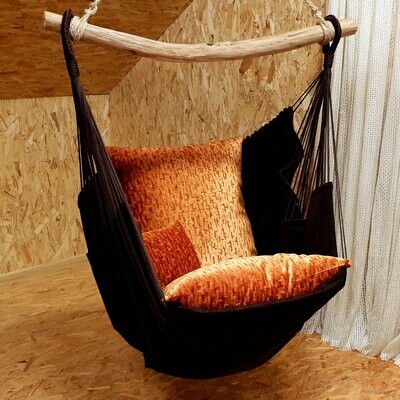 Hammock  chair- šūpuļkrēsls 563 brūns oranžs
