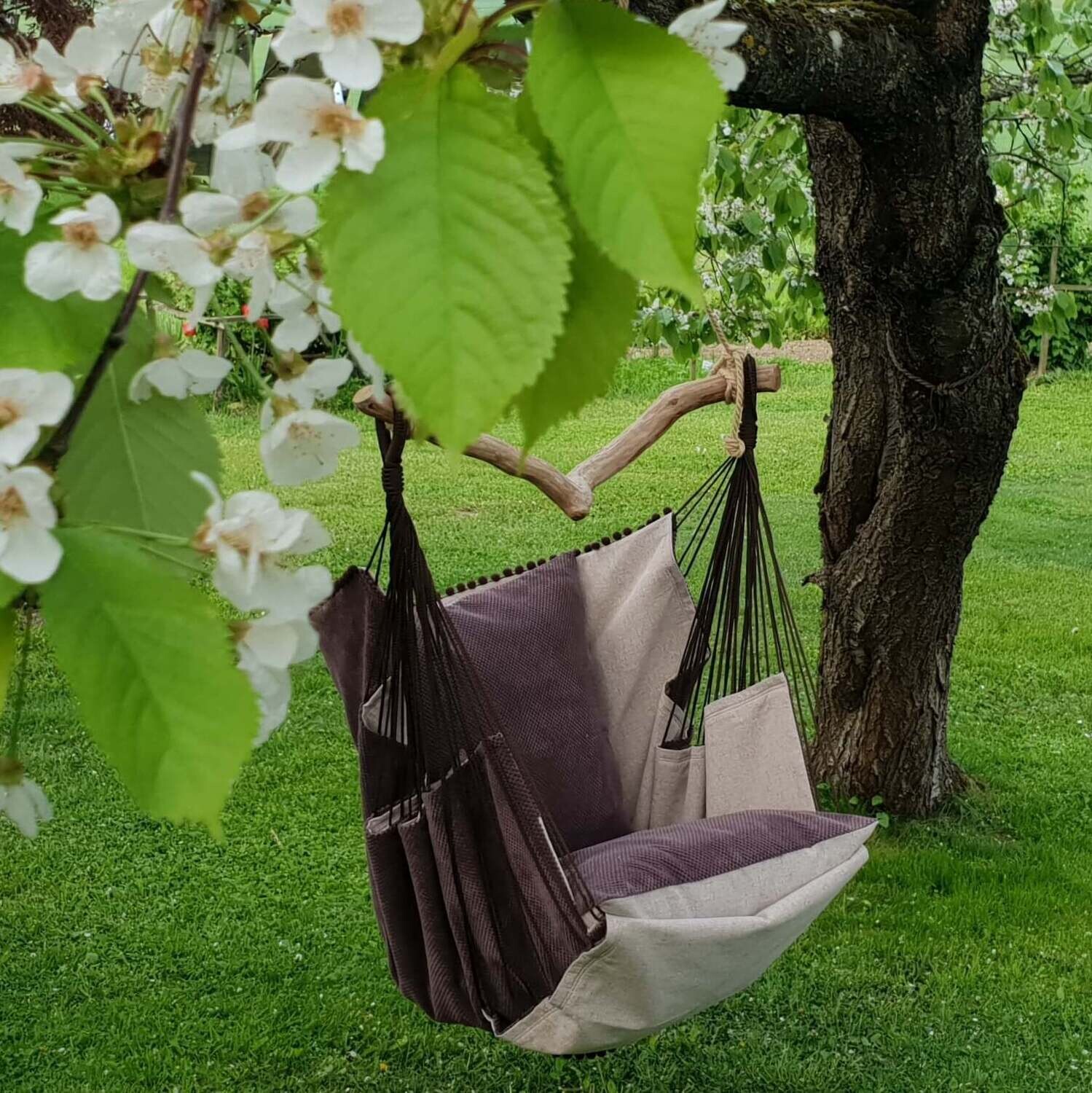 Hammock  chair- šūpuļkrēsls 570 brūns/bēšs