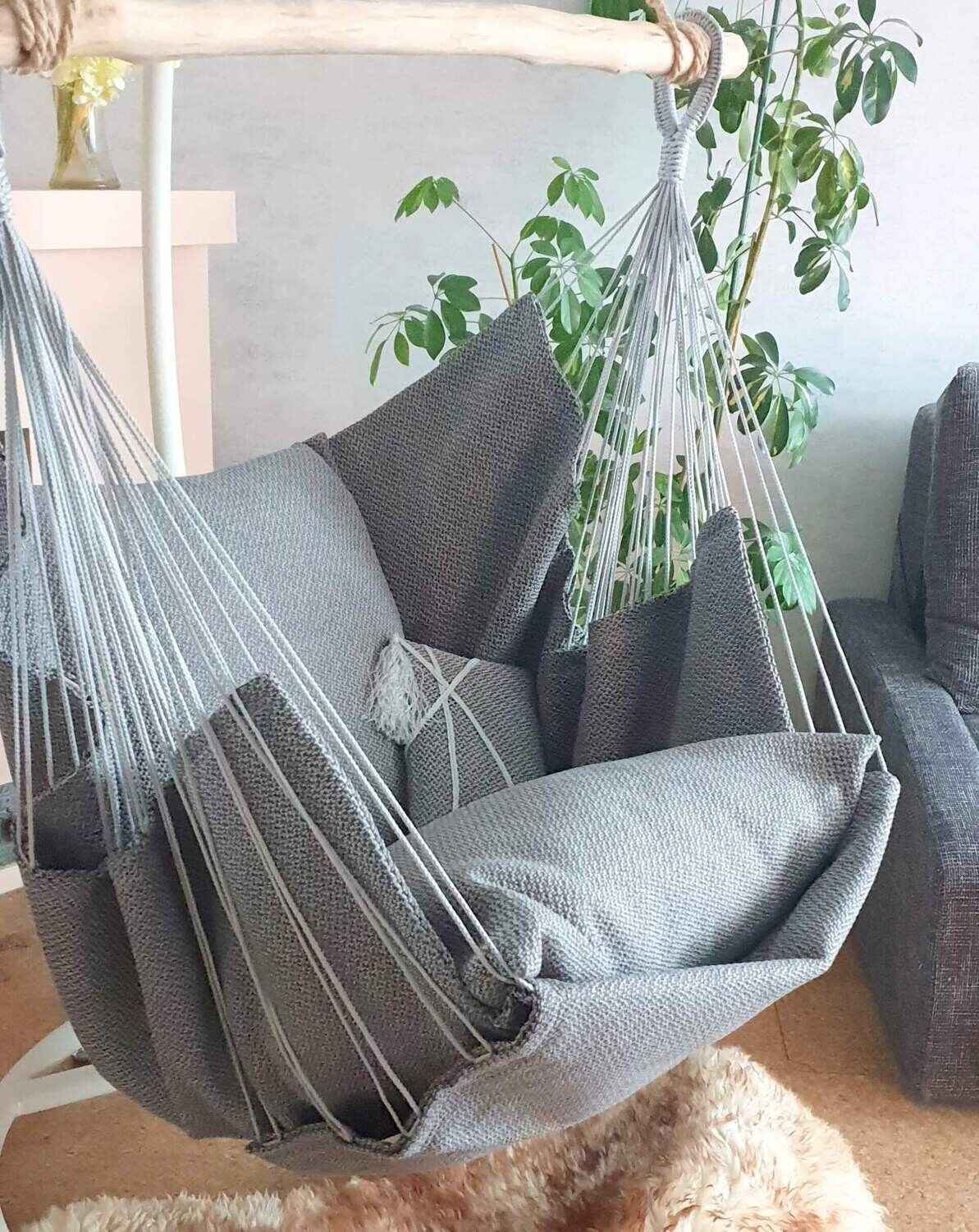 Hammock  chair- šūpuļkrēsls 560 pelēks