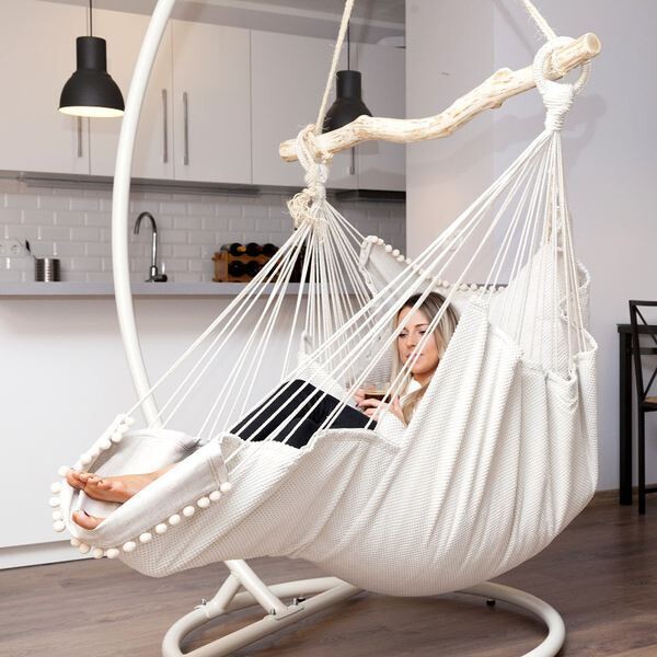 Hammock  chair- šūpuļkrēsls 390 balts
