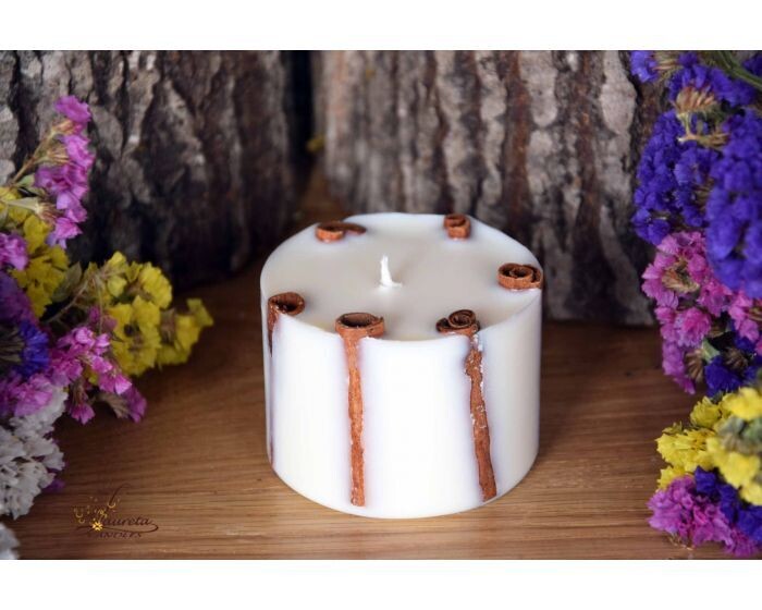 Laureta Candles Rapšu vaska svece ar kanēli