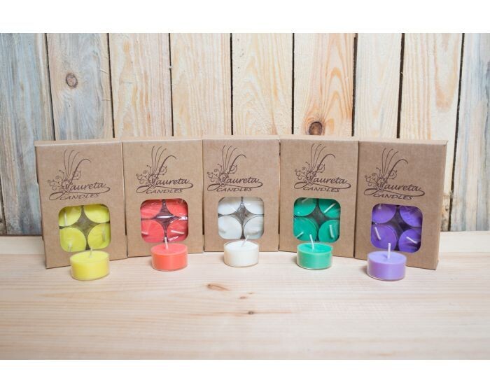 Laureta Candles 6 aromātiskās tējassveces, krāsainas
