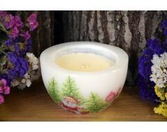 Laureta Candles Rapšu vaska svece parafīna podiņā