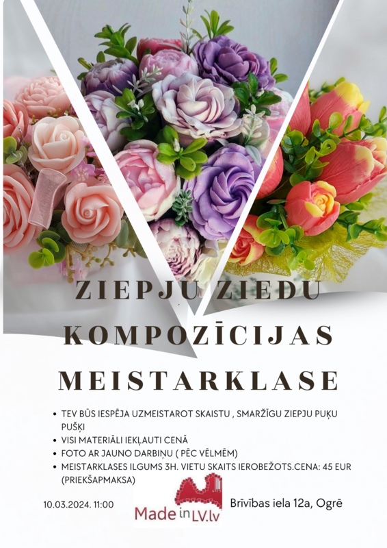 Ziepju ziedu kompozīcijas
meistarklase