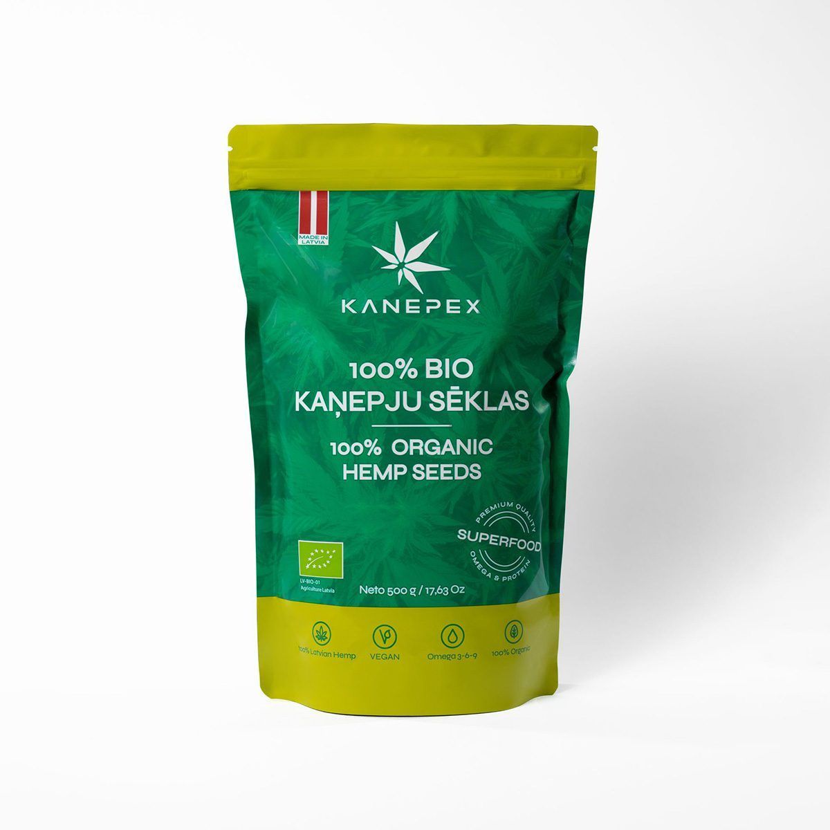 100% BIO Kaņepju sēklas, 500g
