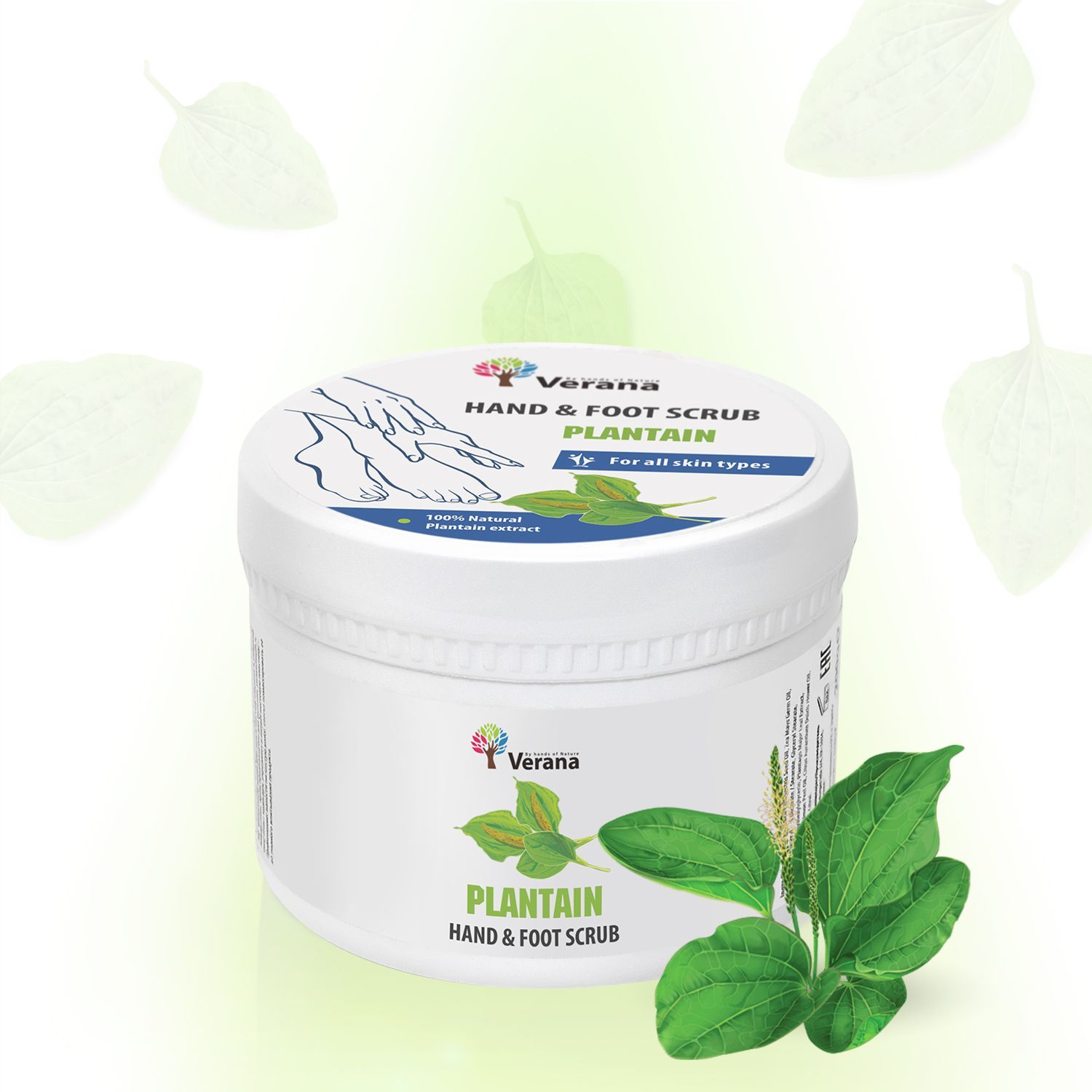 Skrubis rokām un kājām Verana, Aromāti: CEĻMALLAPA, TILPUMS: 300g