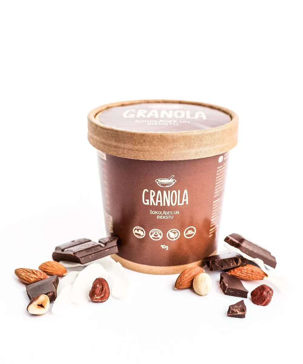 Šokolādes un riekstu Granola, Iepakojuma izmērs: 90g