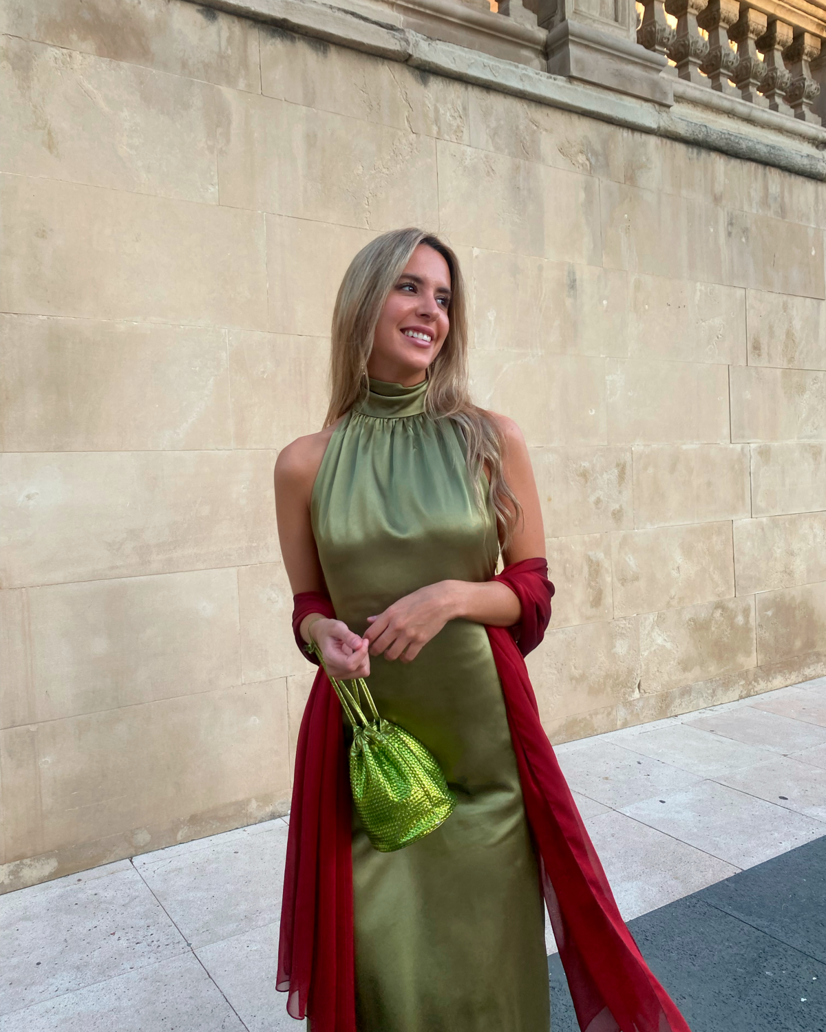 Vestido Halter Oliva