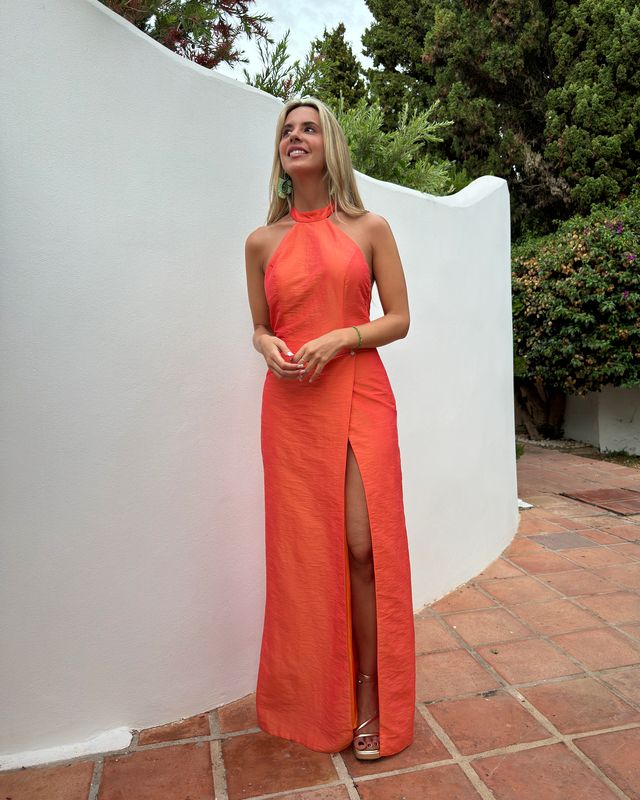 Vestido Halter cruzado