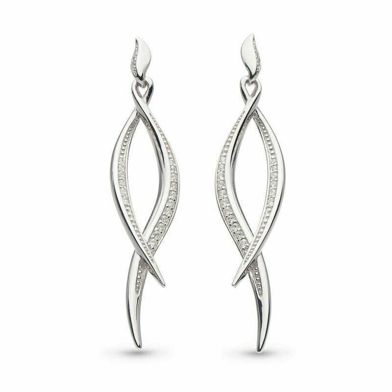 Kit Heath Entwine Twist Silver/cz Earrings