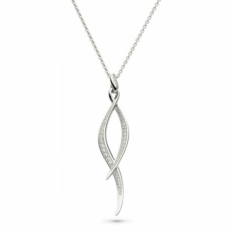 Kit Heath Entwine Twist Silver/cz Pendant