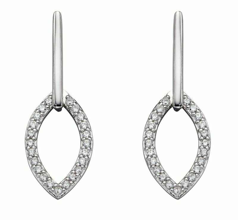 Fiorelli Silver Navette Drop Earrings