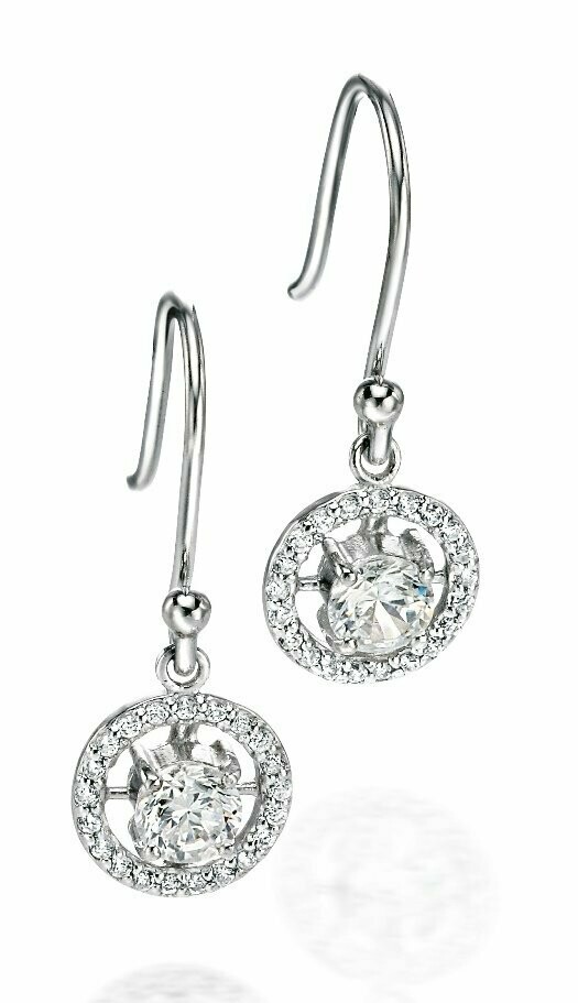 Fiorelli Silver/CZ Round Drop Earrings