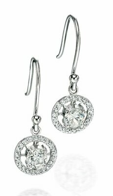 Fiorelli Silver/CZ Round Drop Earrings