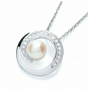 J JAZ Pheobe Silver & Pearl Pendant