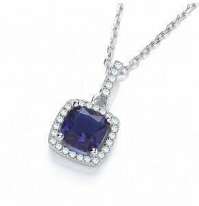 J JAZ Enya Blue Silver Pendant
