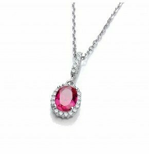 J JAZ Stella Red Silver Pendant