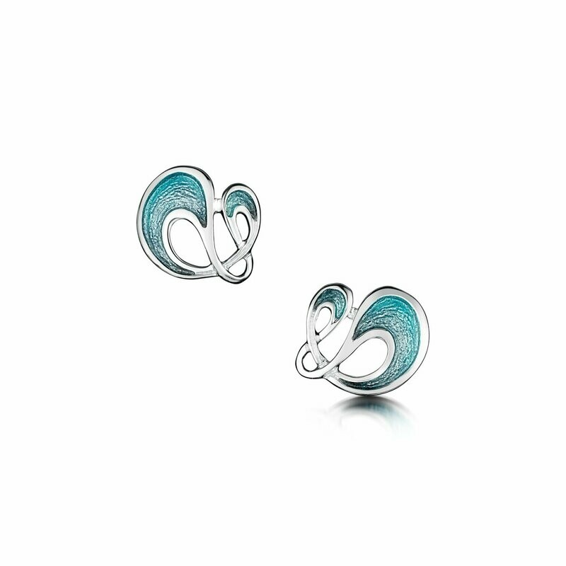 Sheila Fleet Storm Silver/Enamel Earrings