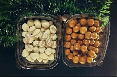 حبوب لوتس + سوداني مغطى بالشيكولاتة البيضاء