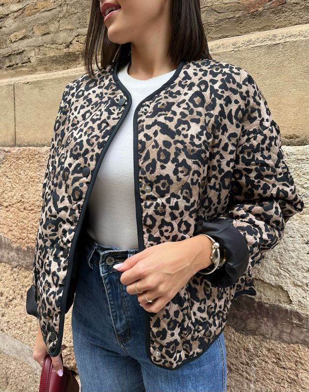 Chaqueta Acolchada Leopard