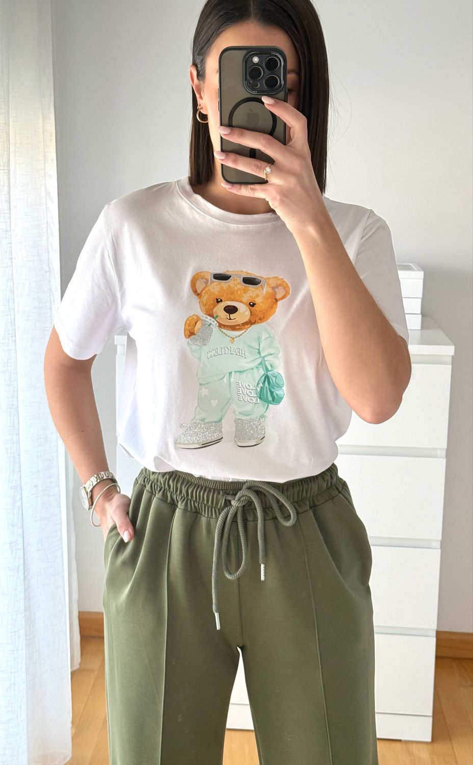 Camiseta Oso Verde Agua