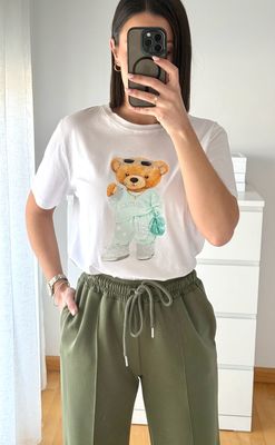 Camiseta Oso Verde Agua