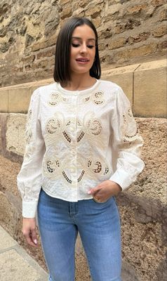 Blusa Bordados Blanca