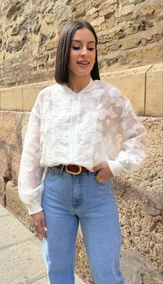 Bomber Transparencias Blanca