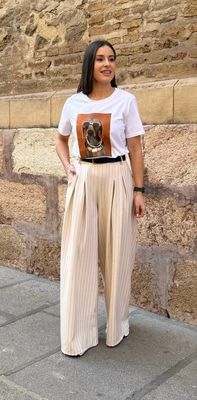 Pantalón Palazo Diplomático Beige