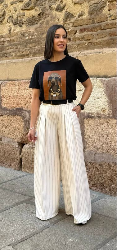 Pantalón Palazo Diplomático Blanco