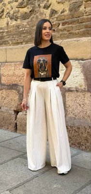 Pantalón Palazo Diplomático Blanco