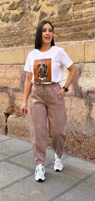 Pantalón Deportivo Balloon Taupe