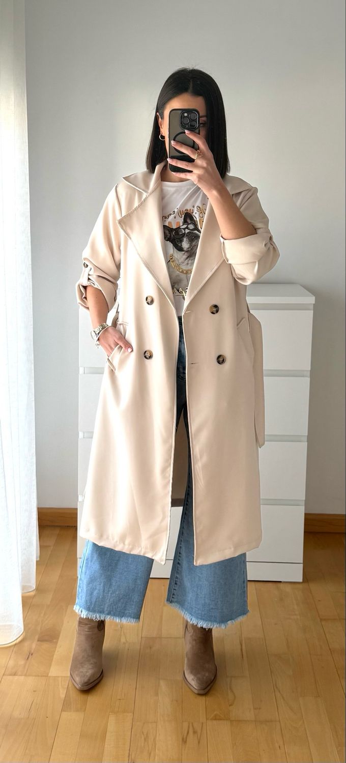 Gabardina Primavera Beige