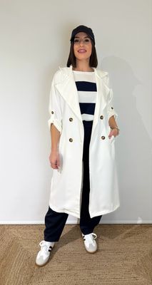 Gabardina Primavera Blanca