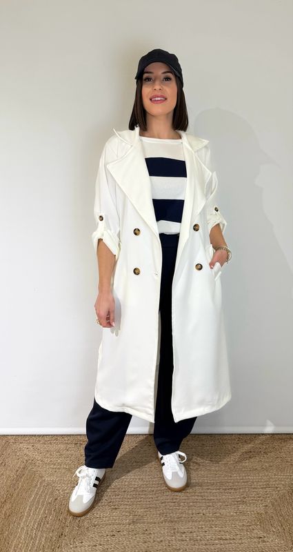 Gabardina Primavera Blanca