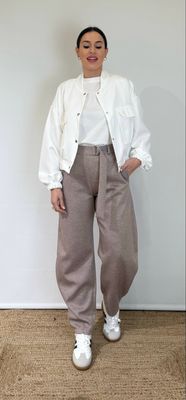 Pantalón Balloon Hebilla Taupe