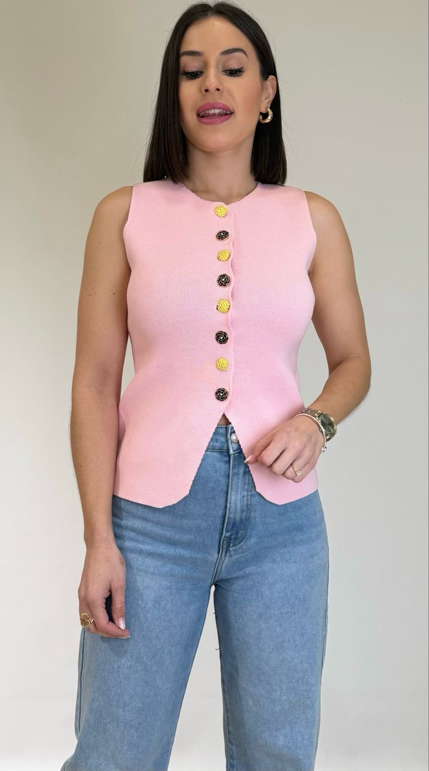 Chaleco Joya Rosa