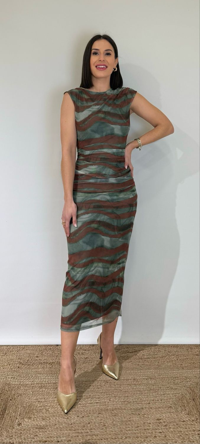 Vestido Gasa Verde