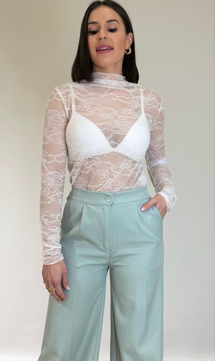 Camiseta Encaje Blanca