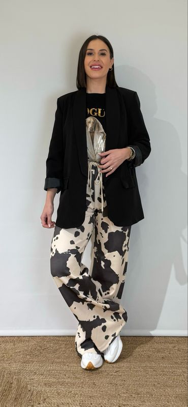 Pantalón Manchitas Gris Oscuro