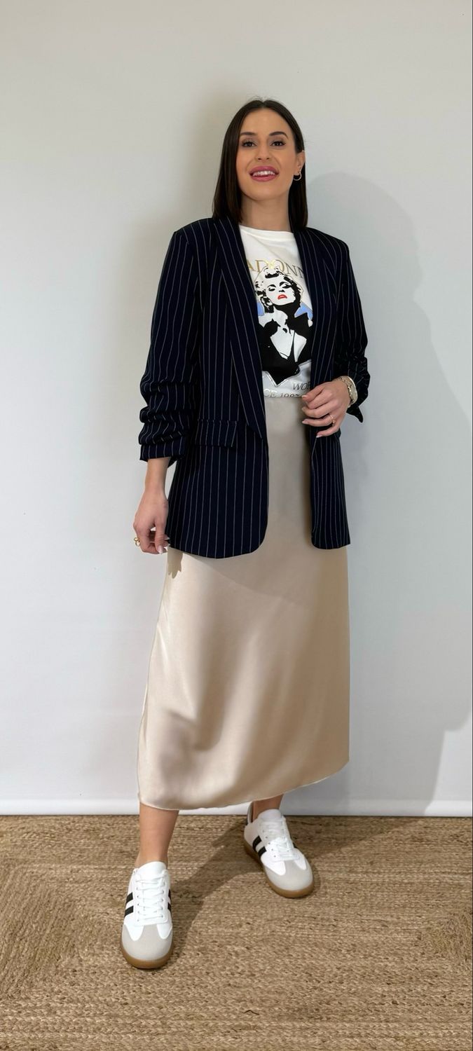 Falda Satinada Beige