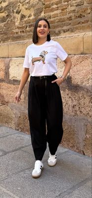 Pantalón Balloon Pinzas Negro