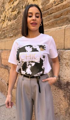 Camiseta Chic Vaca Negro