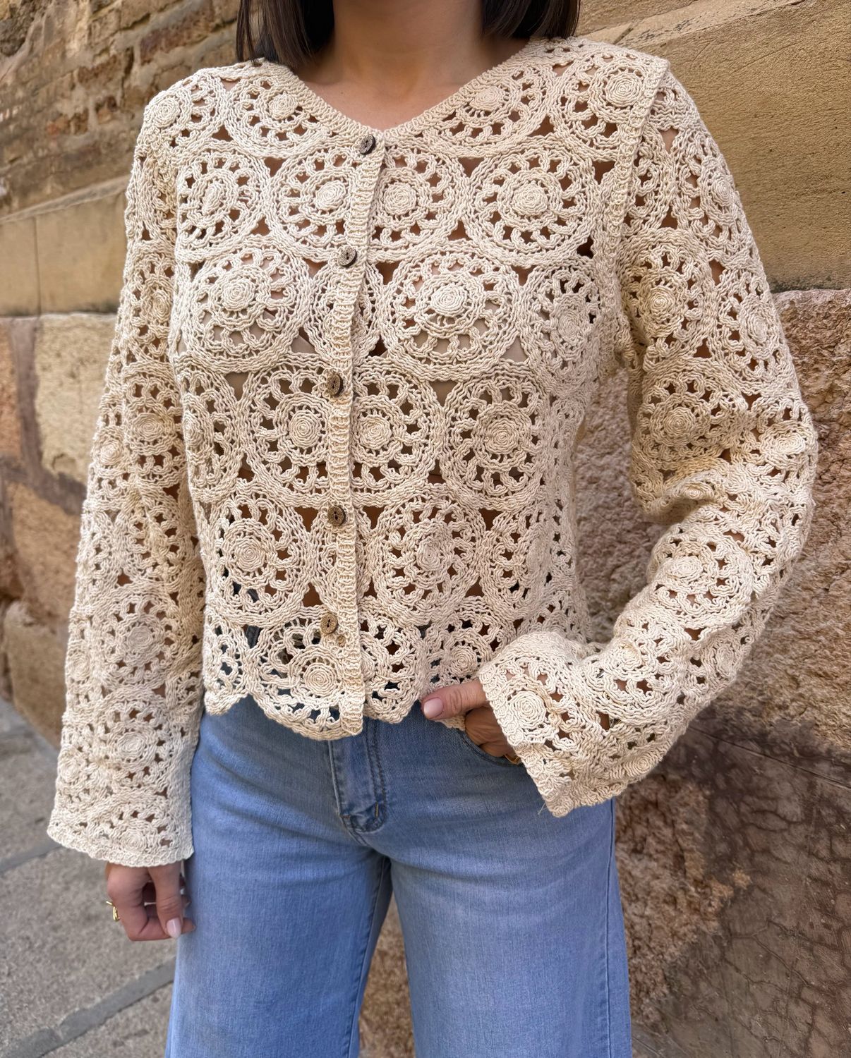 Rebeca Crochet Beige