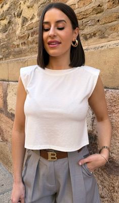 Camiseta Hombreras Corta Blanca