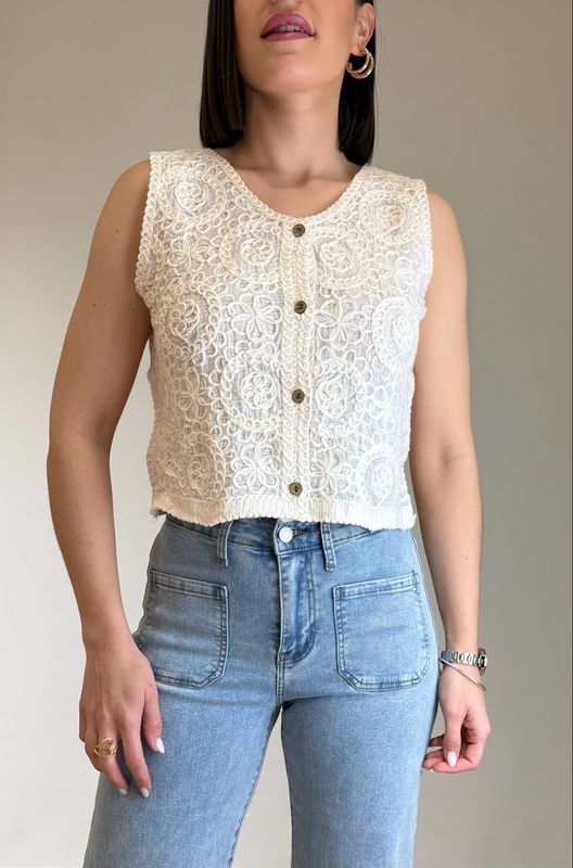 Chaleco Crochet Atenas Crudo