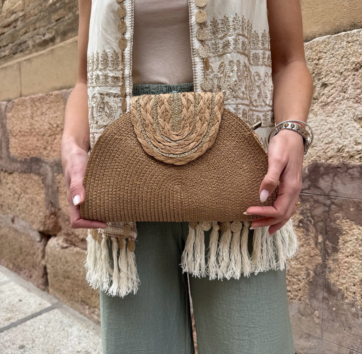 Bolso Esparto Camel