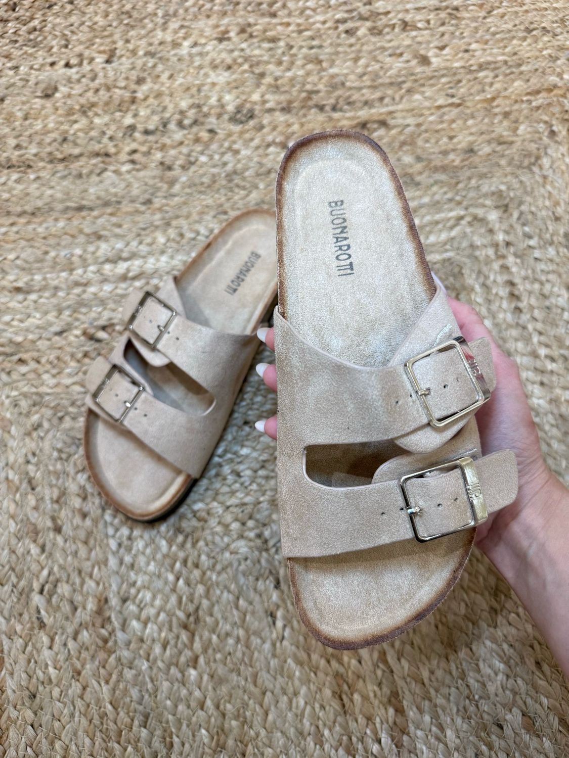 Sandalia Hebillas Camel