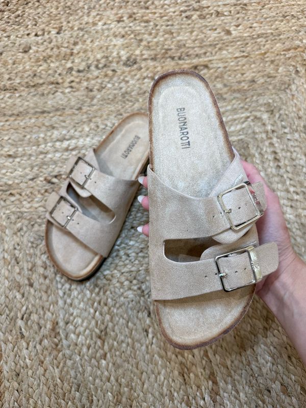 Sandalia Hebillas Beige