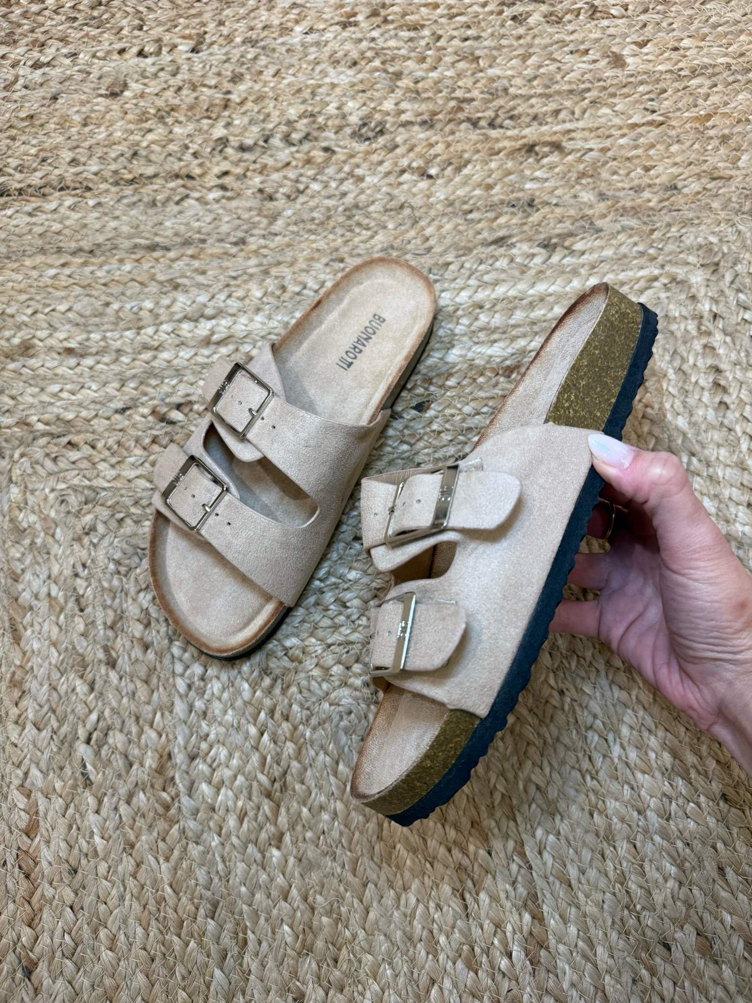 Sandalia Hebillas Beige